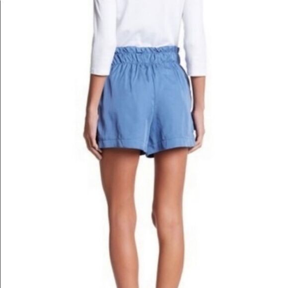 Socialite-blue Paperbag High Rise Shorts - Picture 4 of 12
